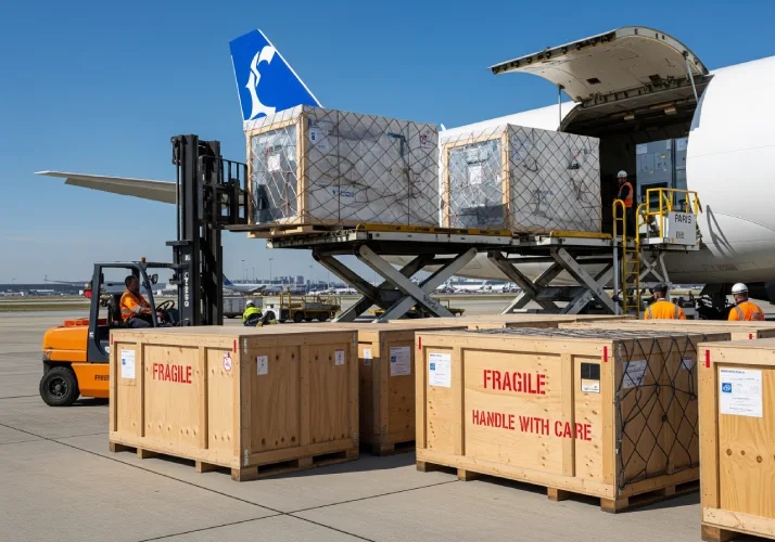 fret aérien a permis une livraison rapide entre les aéroports de JFK (New York) et Paris Charles-de-Gaulle