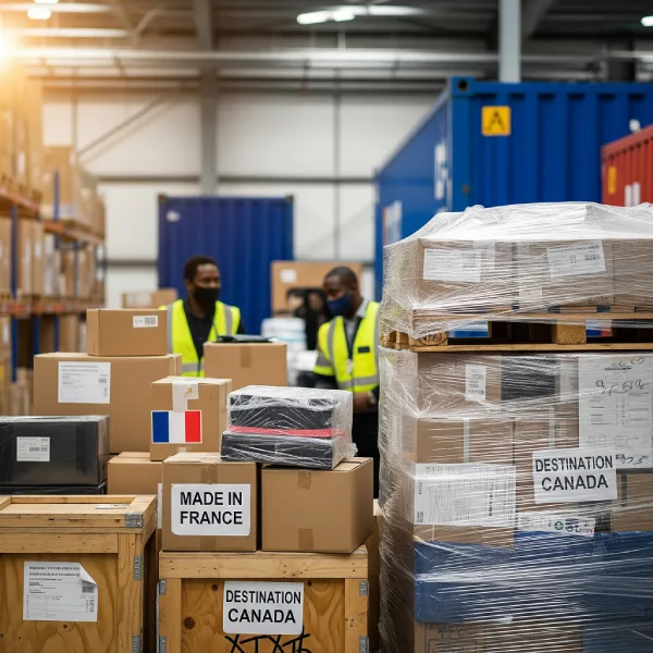 Dédouanement de transport de marchandises entre la France et Canada